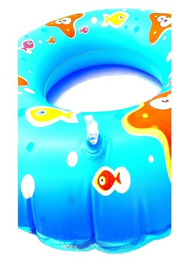 shoasite Fish Print Inflatable Swim Ring Blow up Floating Raft Tube for Swimming Pool Beach for Age - Image 2